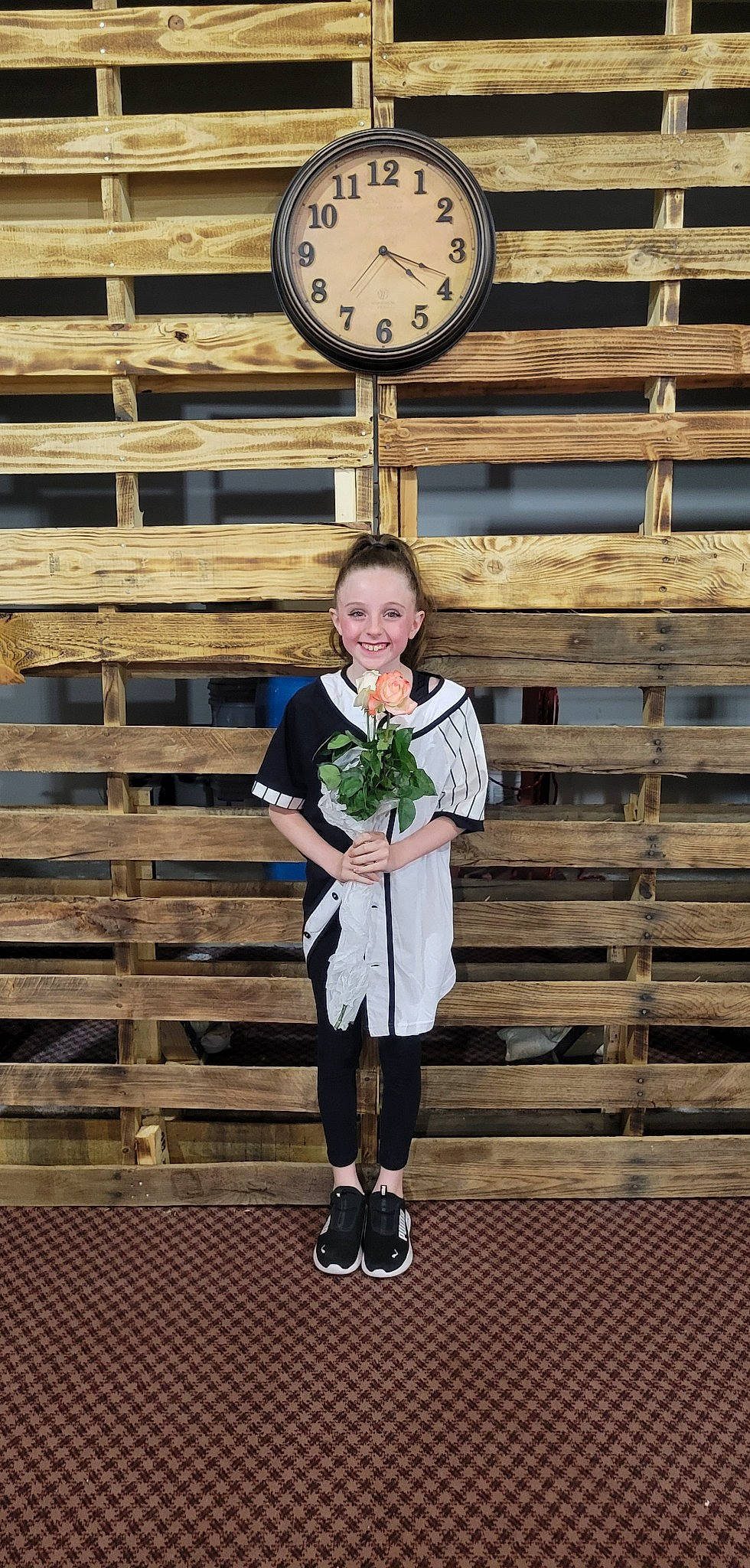 Karleigh joined the competition — help win amazing prizes! building, clock, fashion_design, formal_wear, fun, happy, house, joy, leisure, person, photograph, plant, quartz_clock, scarf, sleeve, smile, street_fashion, toddler, tree, uniform