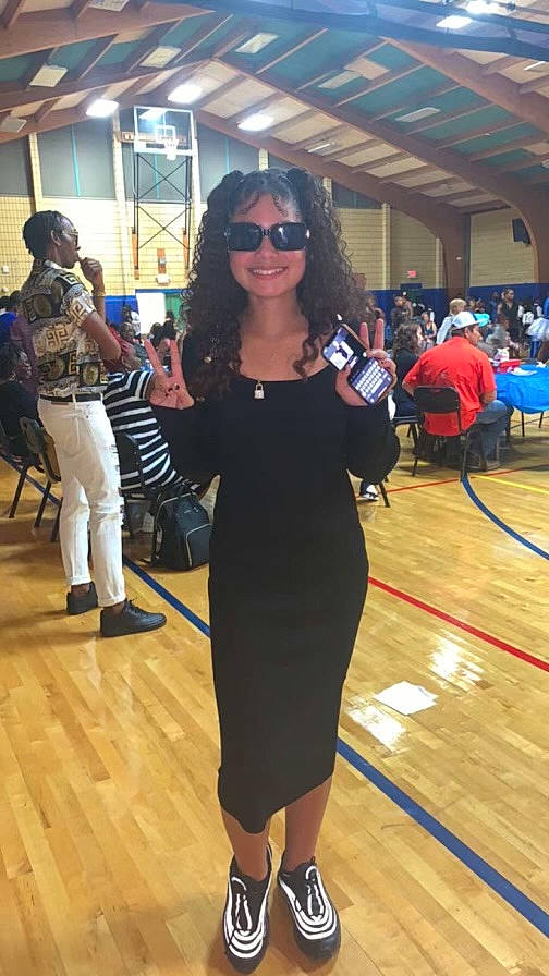 Myla Pass joined the competition — help win amazing prizes! bag, boot, chair, electric_blue, entertainment, event, eyewear, fashion_design, flooring, footwear, formal_wear, fun, goggles, joy, luggage_and_bags, performing_arts, person, shoe, smile, sunglasses