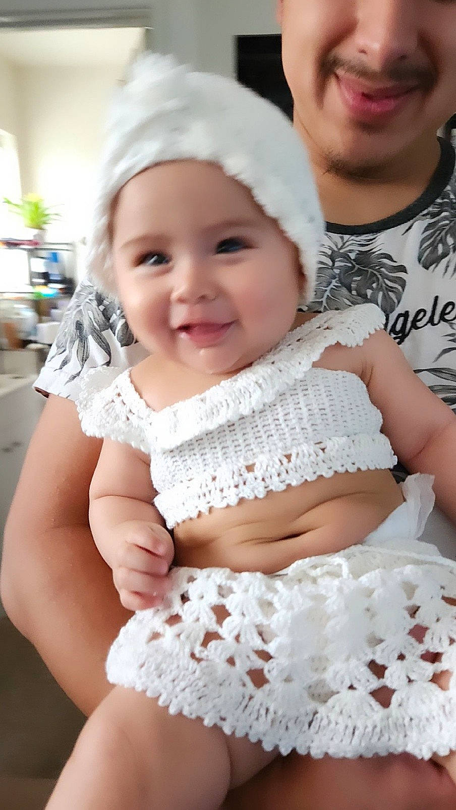 Isabella is registered to the contest to win money with this photo: abdomen, baby, baby_toddler_clothing, cap, child, embellishment, event, fashion, fun, happy, headgear, headwear, joy, organ, person, pink, skin, smile, thigh, toddler