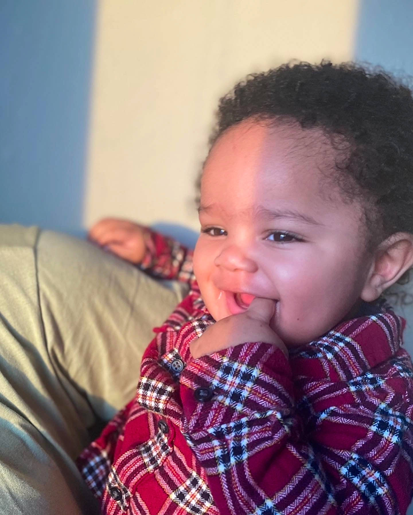 Asahd joined the competition — help win amazing prizes! cheek, chin, couch, dress_shirt, ear, eye, eyebrow, eyelash, finger, gesture, happy, lip, mouth, neck, nose, person, plaid, skin, sleeve, smile