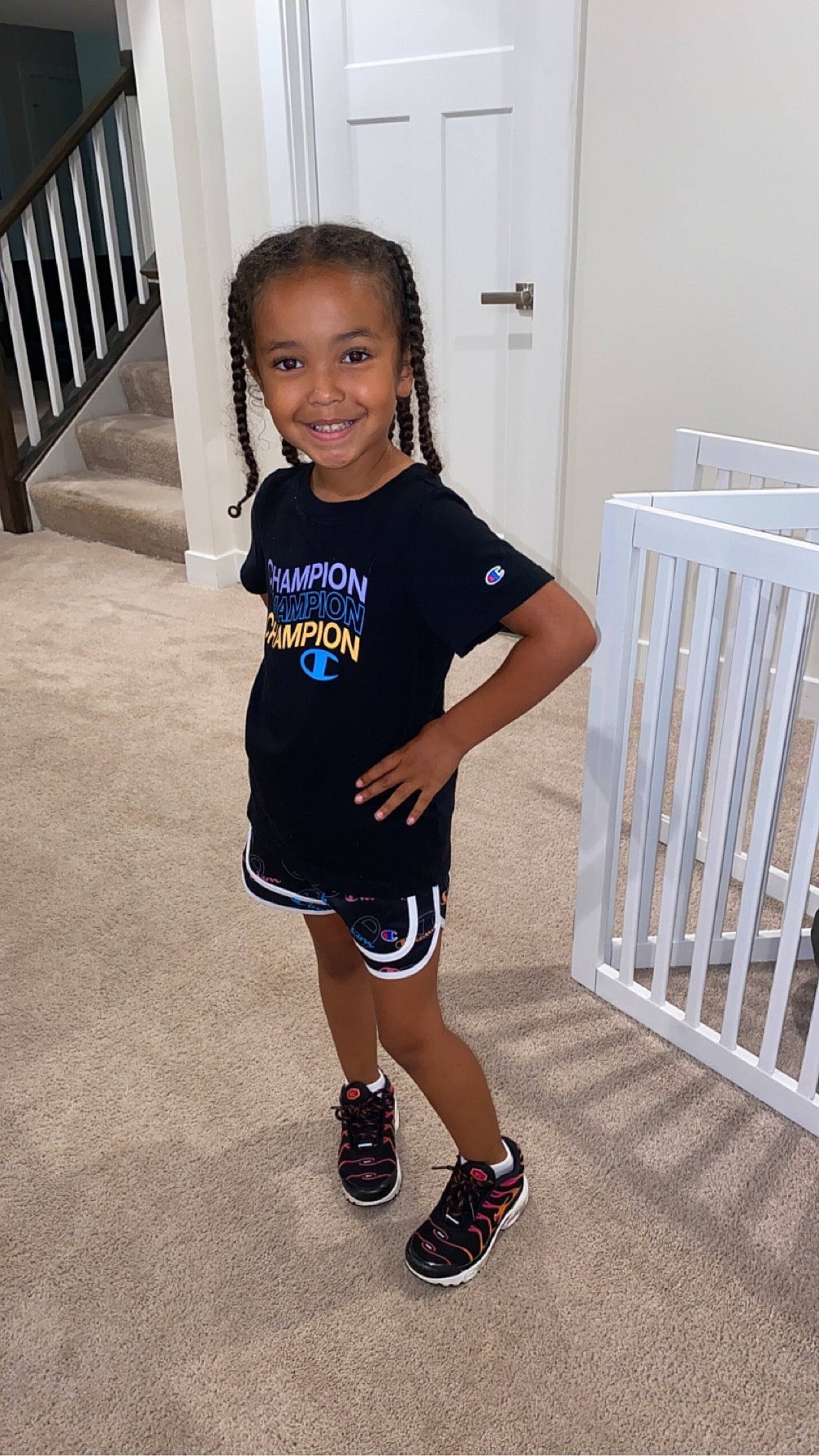 Hazyl joined the competition — help win amazing prizes! baby_toddler_clothing, child, electric_blue, fashion_design, floor, flooring, footwear, fun, happy, human_leg, joy, knee, leg, person, shorts, shoulder, sleeve, smile, sportswear, t_shirt