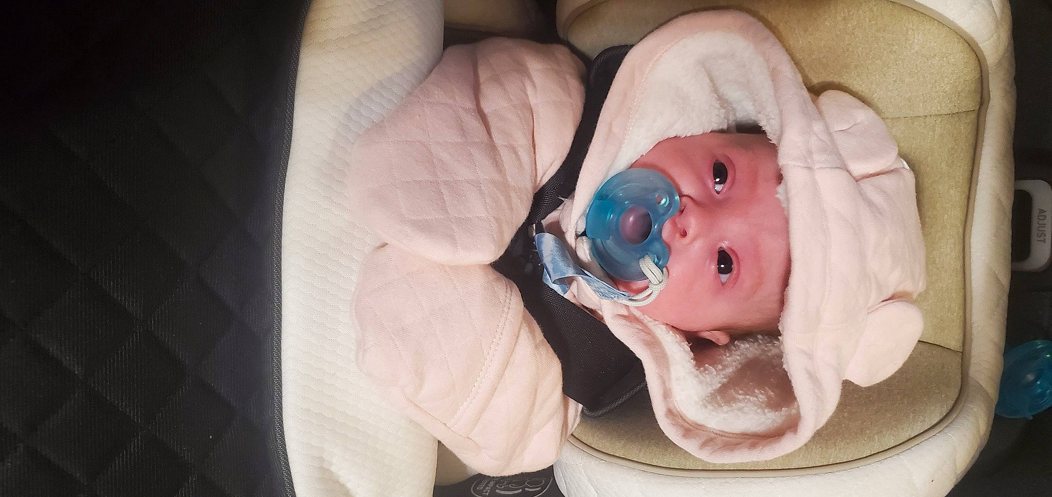 Leia joined the competition — help win amazing prizes! baby, baby_products, baby_safety, baby_sleeping, baby_toddler_clothing, cheek, child, comfort, eye, eyebrow, hat, head, headgear, headwear, health_care, human_body, linens, medical_equipment, nose, person