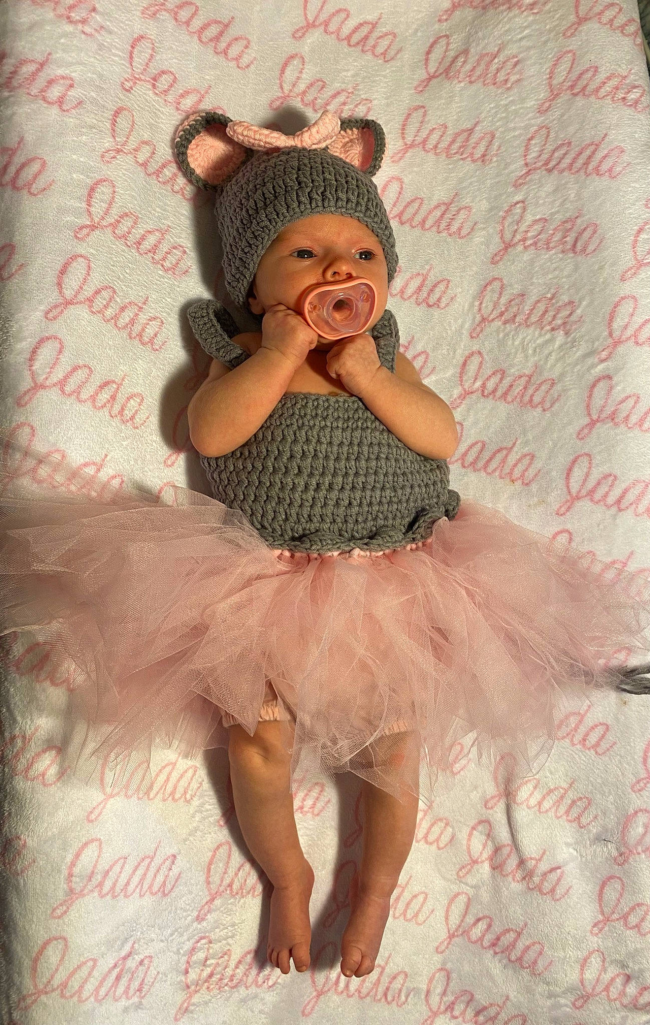 Jada joined the competition — help win amazing prizes! baby_toddler_clothing, barefoot, beauty, dance, day_dress, embellishment, event, fashion_design, happy, headpiece, headwear, human, magenta, pattern, peach, person, pink, ruffle, skin, sleeve