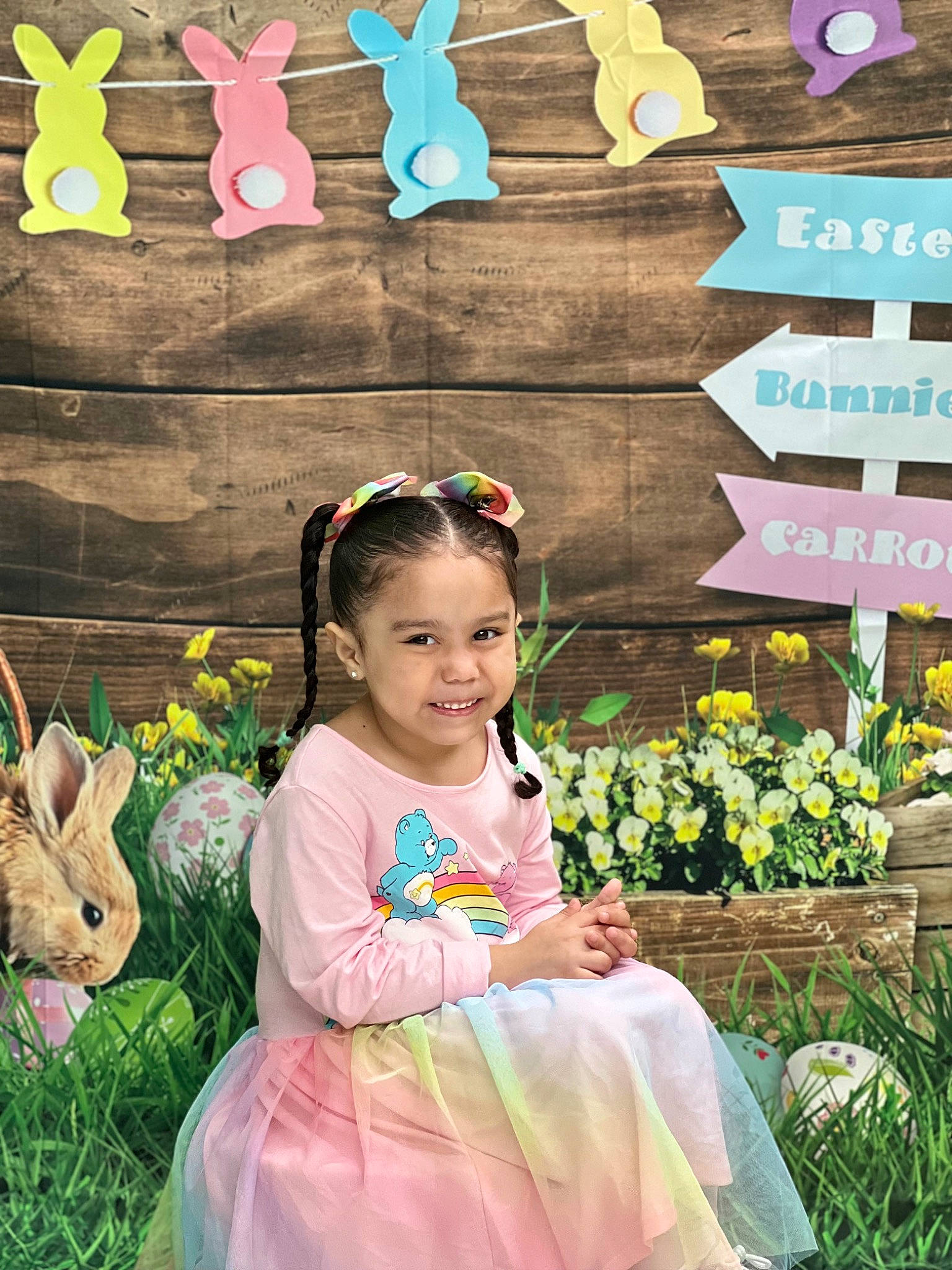 Luna joined the competition — help win amazing prizes! child, easter_bunny, event, flower, font, formal_wear, fun, grass, green, happy, joy, magenta, organ, people_in_nature, person, pink, plant, rabbit, smile, snapshot