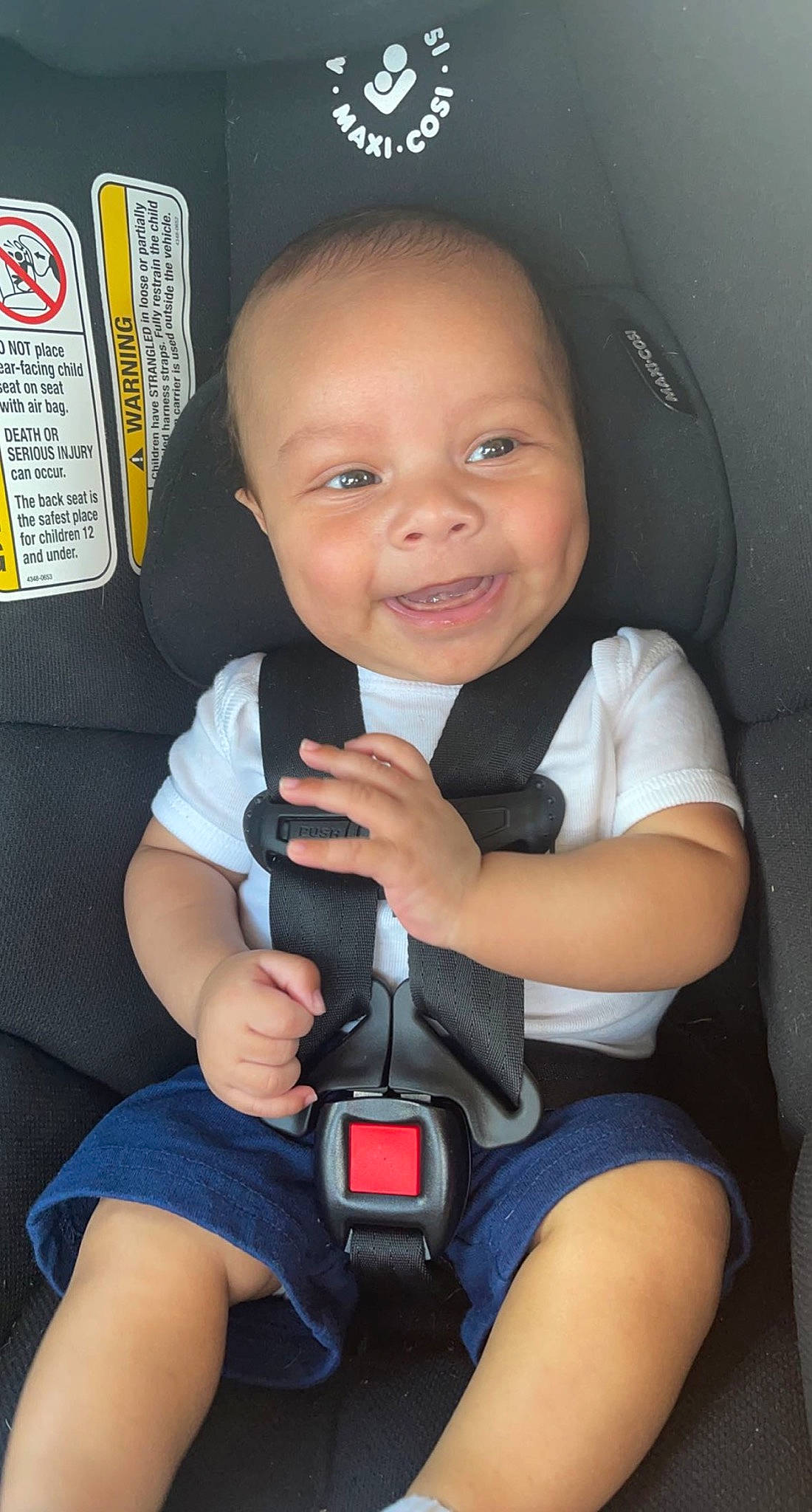 Giovanni joined the competition — help win amazing prizes! arm, baby, baby_carriage, baby_toddler_clothing, car_seat, child, comfort, finger, flash_photography, gesture, hand, happy, knee, leg, person, seat_belt, skin, smile, thigh, thumb