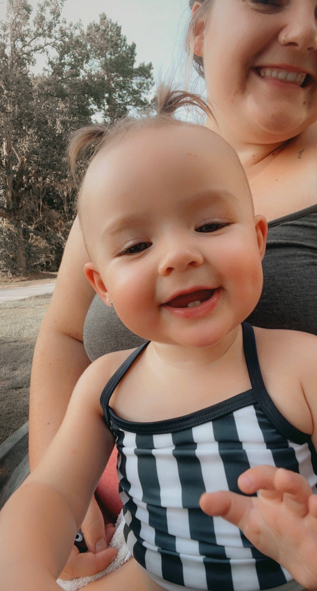 Hadley joined the competition — help win amazing prizes! arm, baby, baby_toddler_clothing, cheek, eye, face, finger, gesture, hand, happy, human_body, iris, joy, lip, mouth, muscle, person, photograph, product, shoulder