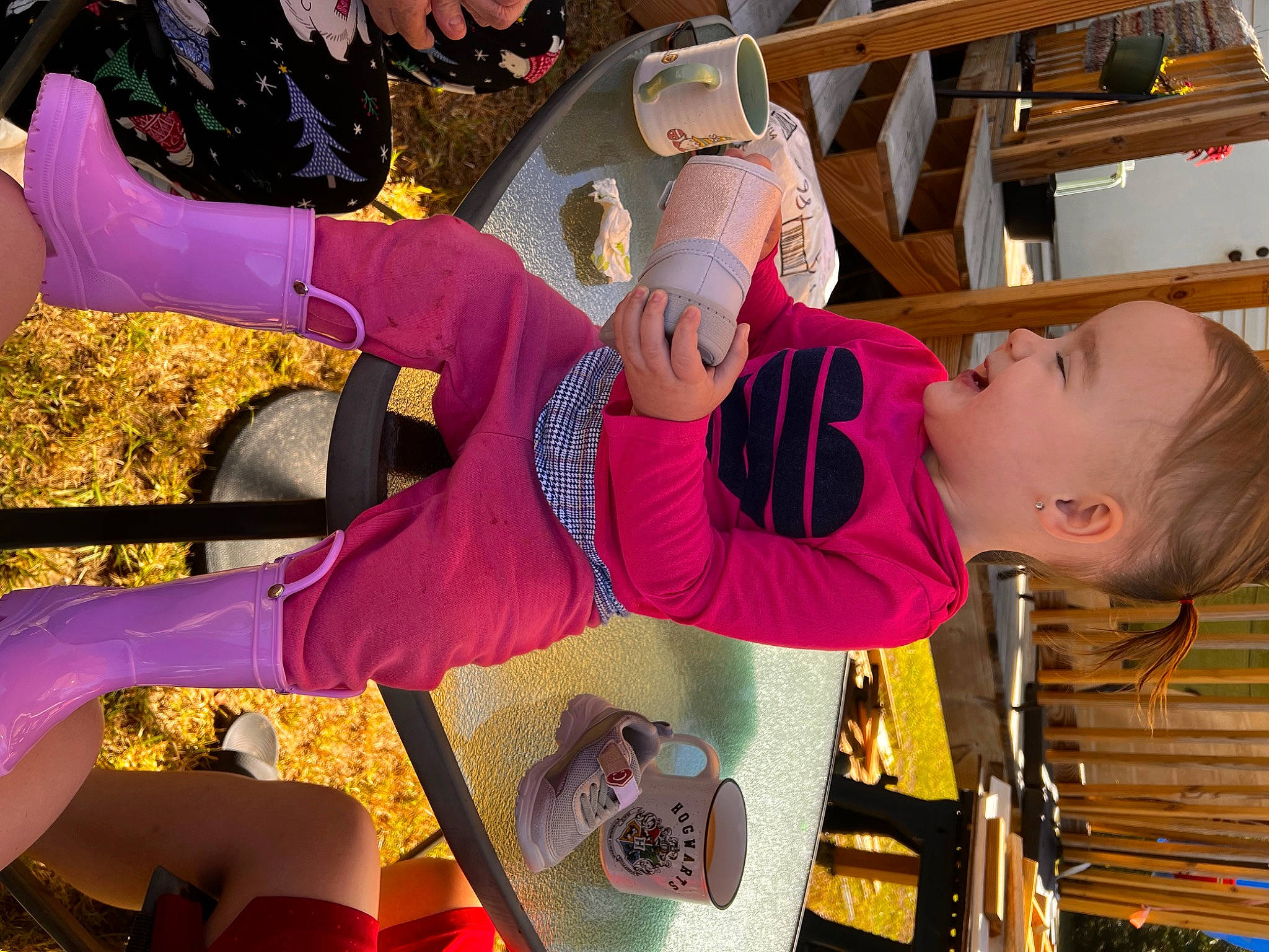 Hadley joined the competition — help win amazing prizes! baby, child, costume, event, fun, happy, hat, leisure, magenta, orange, person, pink, plant, purple, recreation, room, sunglasses, thigh, toddler, tree