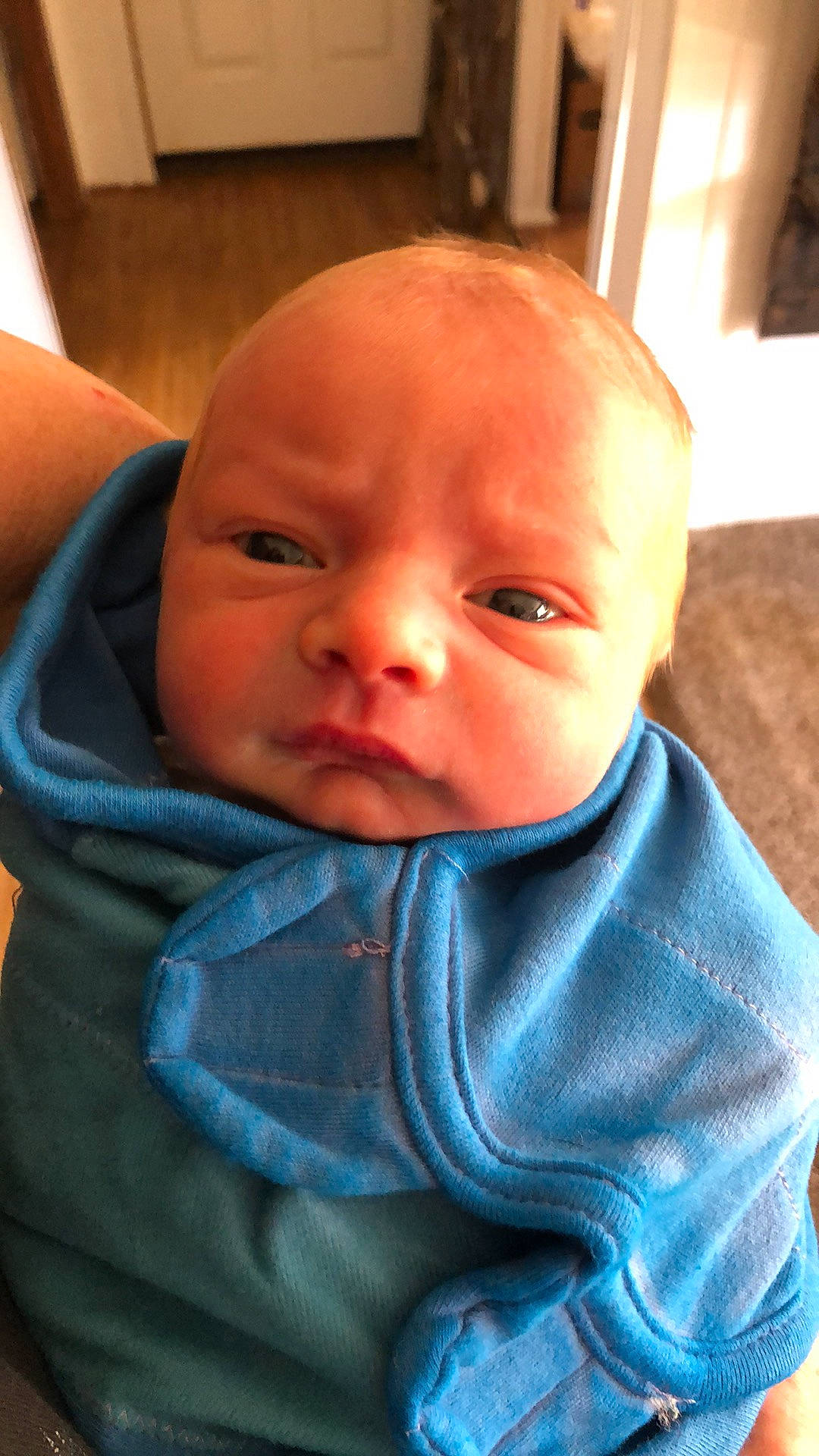 Blake joined the competition — help win amazing prizes! baby, baby_toddler_clothing, cheek, child, collar, comfort, ear, electric_blue, eye, eyebrow, eyelash, iris, lip, mouth, neck, nose, person, sitting, skin, sleeve