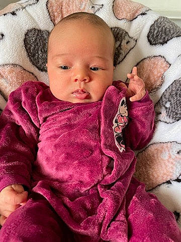 Lilliana joined the competition — help win amazing prizes! baby, baby_toddler_clothing, cheek, comfort, eye, happy, head, lip, magenta, mouth, neck, outerwear, person, pink, product, purple, skin, sleeve, textile, toddler