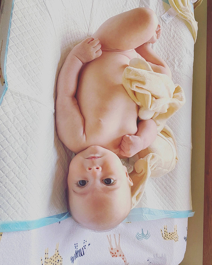 Morgan joined the competition — help win amazing prizes! art, baby, baby_toddler_clothing, chest, child, comfort_food, fashion_accessory, fawn, flesh, foot, nail, pattern, peach, person, petal, pink, rose, sitting, skin, sweetness