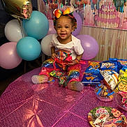 Treasure joined the competition — help win amazing prizes! architecture, baby, balloon, building, cream, dessert, diningtable, face, food, furniture, head, icing, outdoors, people, person, photography, portrait, purple, sweets, table