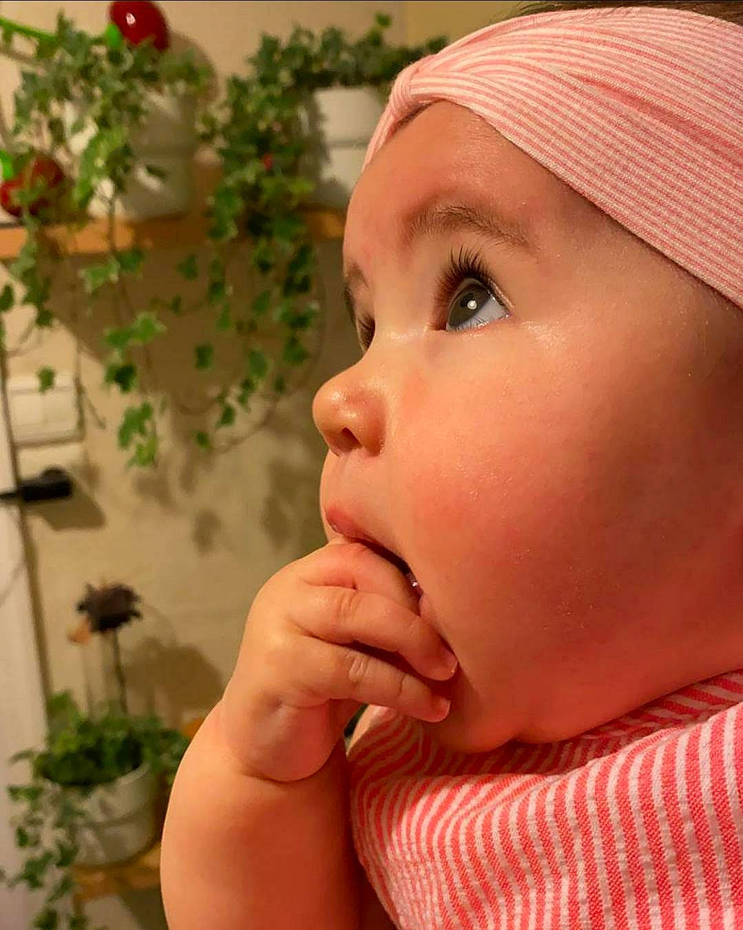 Sophia a rejoint le concours — aidez-le/la à gagner de superbes lots ! cap, cheek, chin, eye, eyebrow, eyelash, facial_expression, flowerpot, gesture, hair, hand, happy, head, houseplant, human_body, lip, mouth, nose, person, plant