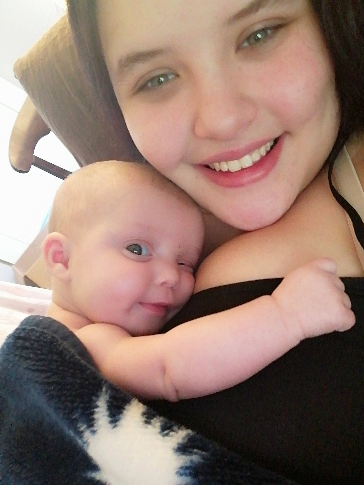 Shirley is registered to the contest to win money with this photo: baby, beauty, cheek, child, chin, eye, eyebrow, face, gesture, happy, head, hug, joy, lip, mouth, nose, person, photography, selfie, skin