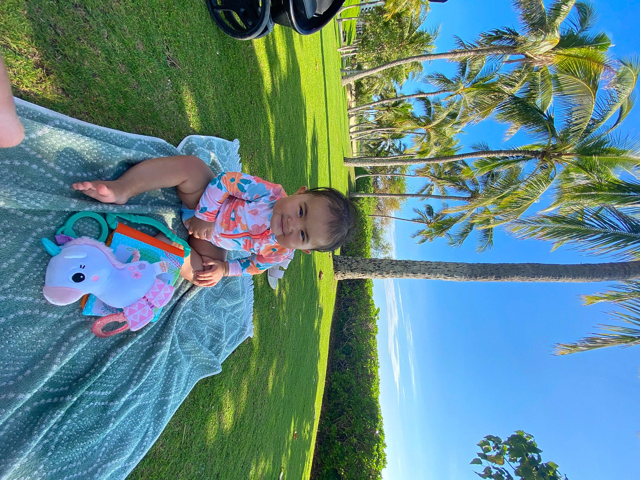 Courtney joined the competition — help win amazing prizes! arecales, azure, baby_toddler_clothing, blue, electric_blue, fun, grass, green, happy, joy, leaf, leisure, people_in_nature, person, plant, recreation, sky, summer, terrestrial_plant, toddler