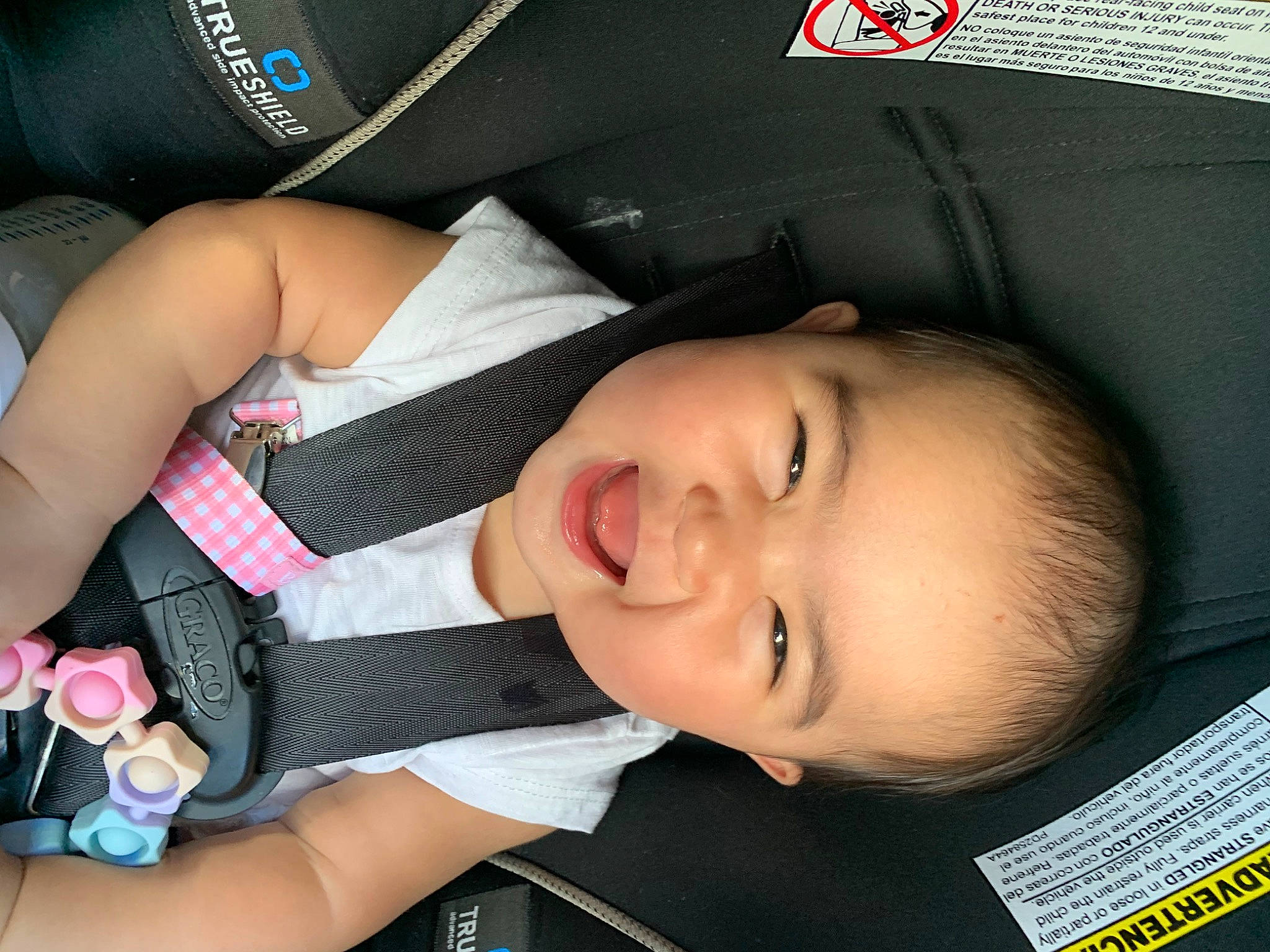 Courtney joined the competition — help win amazing prizes! auto_part, baby, baby_carriage, baby_laughing, baby_toddler_clothing, car_seat, cheek, child, eyebrow, eyelash, happy, iris, lip, mouth, nose, organ, person, plant, skin, smile