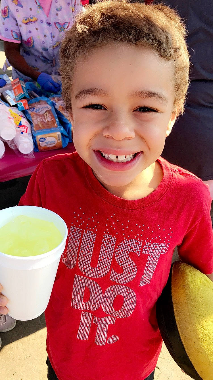 Corbin joined the competition — help win amazing prizes! child, facial_expression, food, joy, person, play, smile, toddler