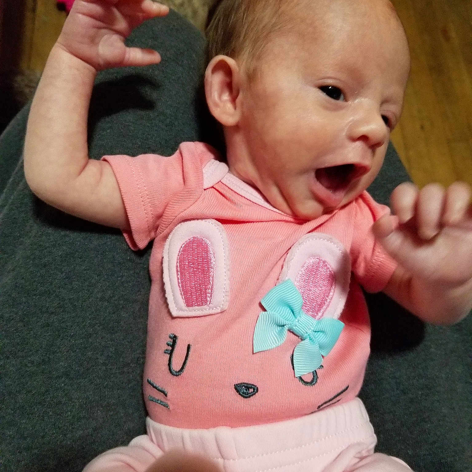 Jupiter is registered to the contest to win money with this photo: baby, baby_products, baby_toddler_clothing, cheek, child, finger, gesture, hand, lip, mouth, person, pink, play, product, skin, thumb, toddler