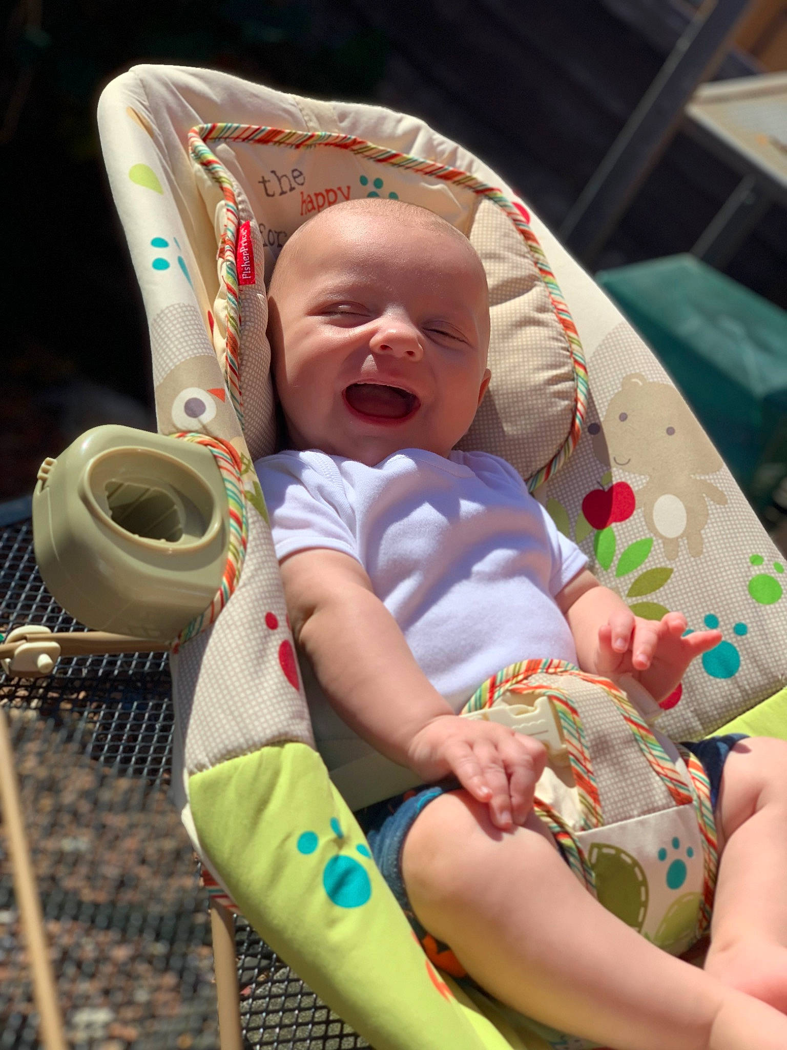 Taylor is registered to the contest to win money with this photo: baby, baby_carriage, baby_products, baby_safety, baby_toddler_clothing, cheek, child, comfort, foot, fun, grass, happy, human_leg, mouth, person, sitting, skin, smile, thigh, toddler