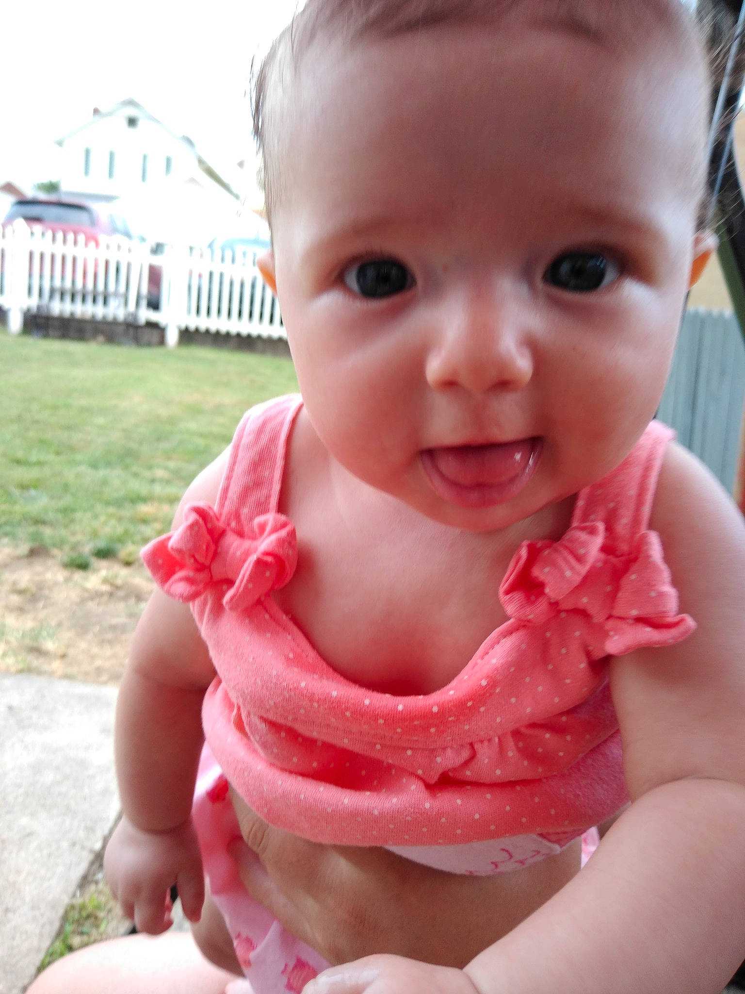 Alize joined the competition — help win amazing prizes! baby, beauty, cheek, child, chin, eye, face, facial_expression, grass, head, lip, mouth, neck, nose, person, pink, skin, smile, summer, toddler