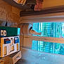Bertille participe au concours pour gagner de l'argent avec cette photo : beam, building, ceiling, daylighting, flooring, glass, hardwood, house, interior_design, leisure, machine, recreation, reflection, room, shade, transparent_material, water, window, wood, wood_stain