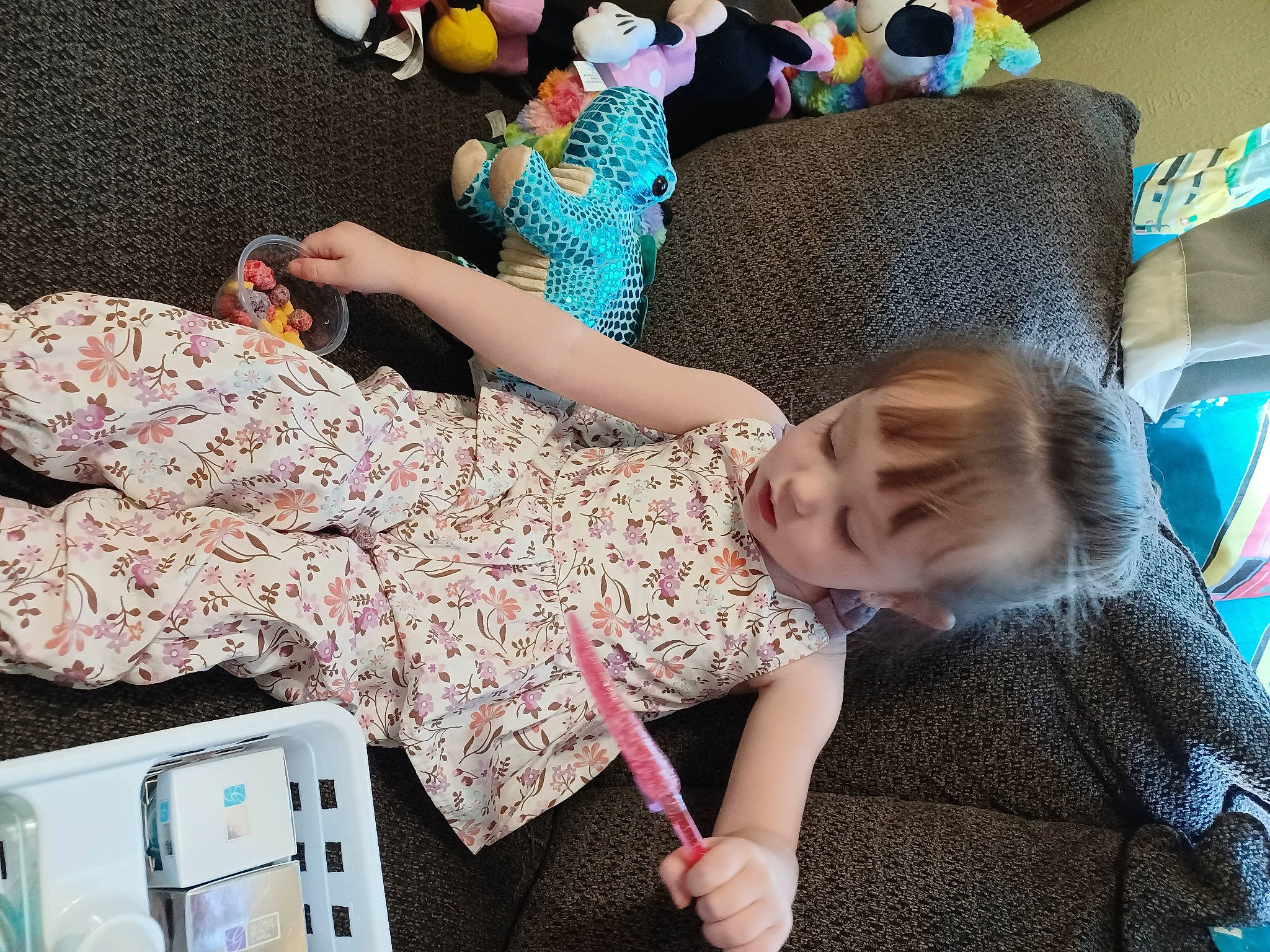 Annabella joined the competition — help win amazing prizes! arm, beauty, comfort, communication_device, fun, lap, mammal, mobile_phone, organ, pattern, people, person, photograph, pink, product, snapshot, t_shirt, textile, thigh, toddler