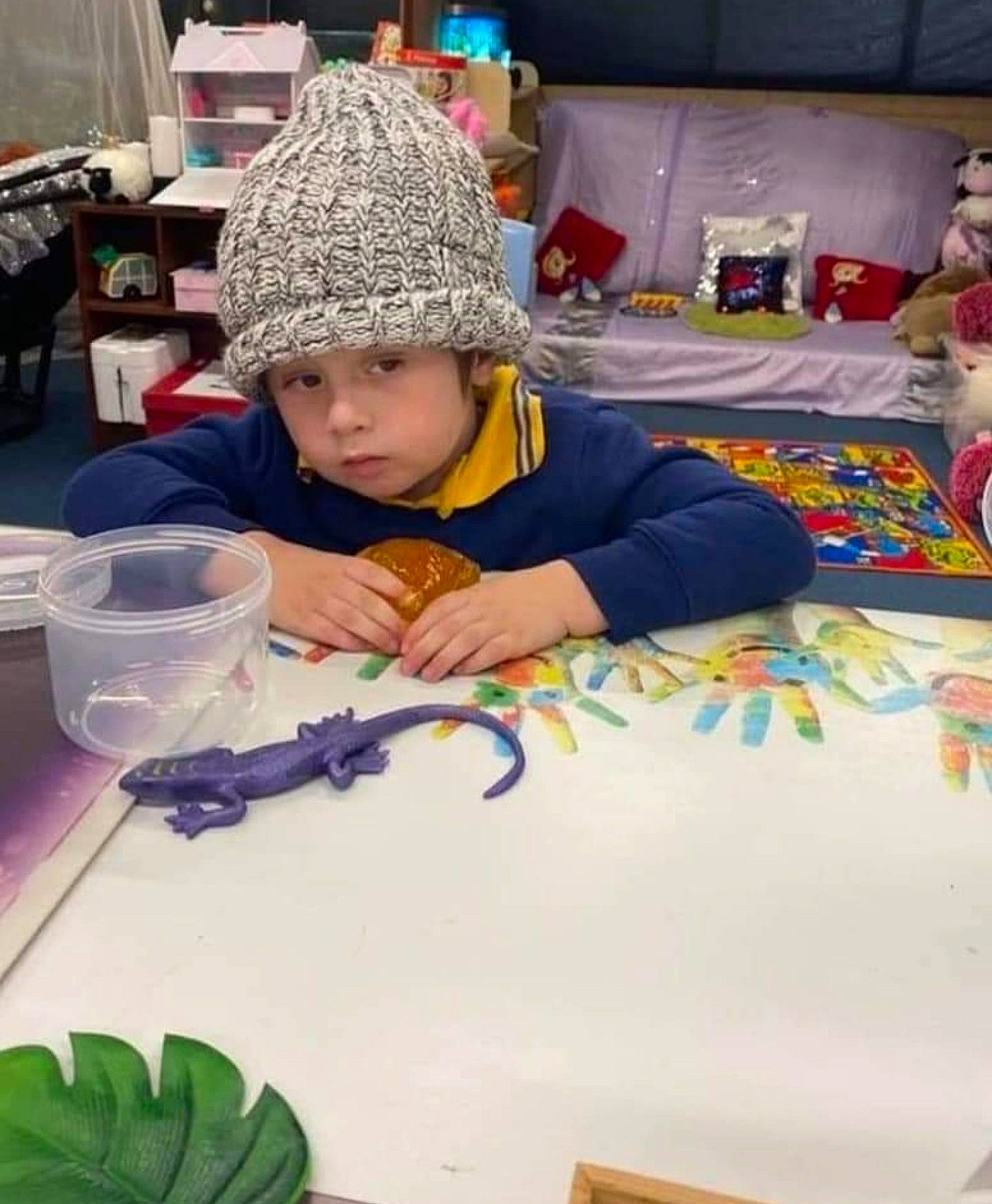 Abel joined the competition — help win amazing prizes! adaptation, art, child, child_art, desk, engineering, event, fun, glove, headwear, learning, leisure, linens, person, play, room, t_shirt, table, toddler, vegetable