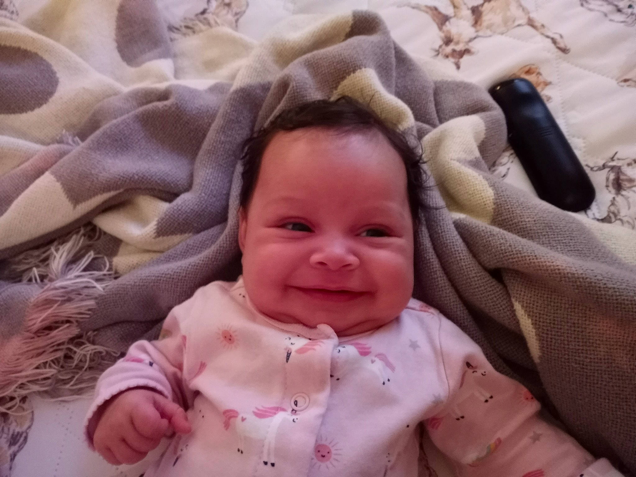 Adalynn is registered to the contest to win money with this photo: baby, baby_products, baby_toddler_clothing, cheek, child, comfort, eye, face, happy, head, iris, joy, linens, lip, nose, person, pink, skin, sleeve, smile