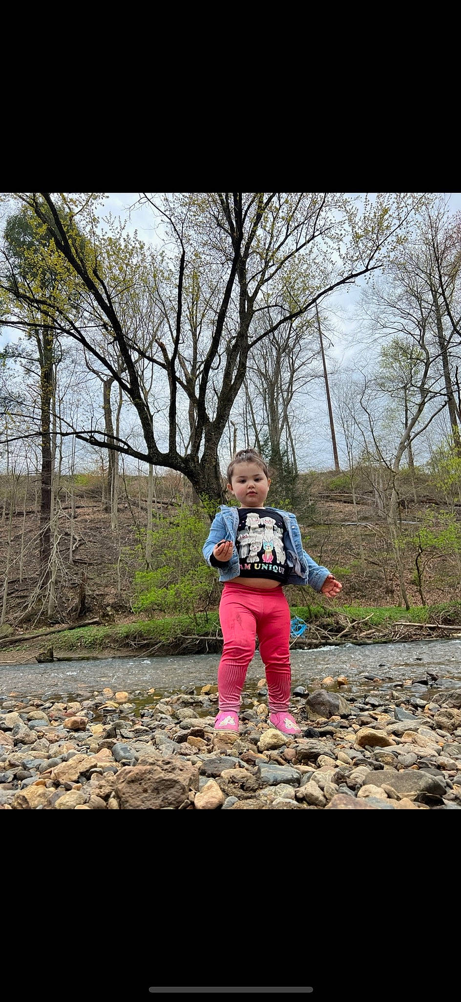 Leona'Marie is registered to the contest to win money with this photo: baby, branch, child, forest, fun, grass, happy, landscape, leisure, natural_landscape, people_in_nature, person, plant, recreation, sky, toddler, tree, winter, wood, woodland
