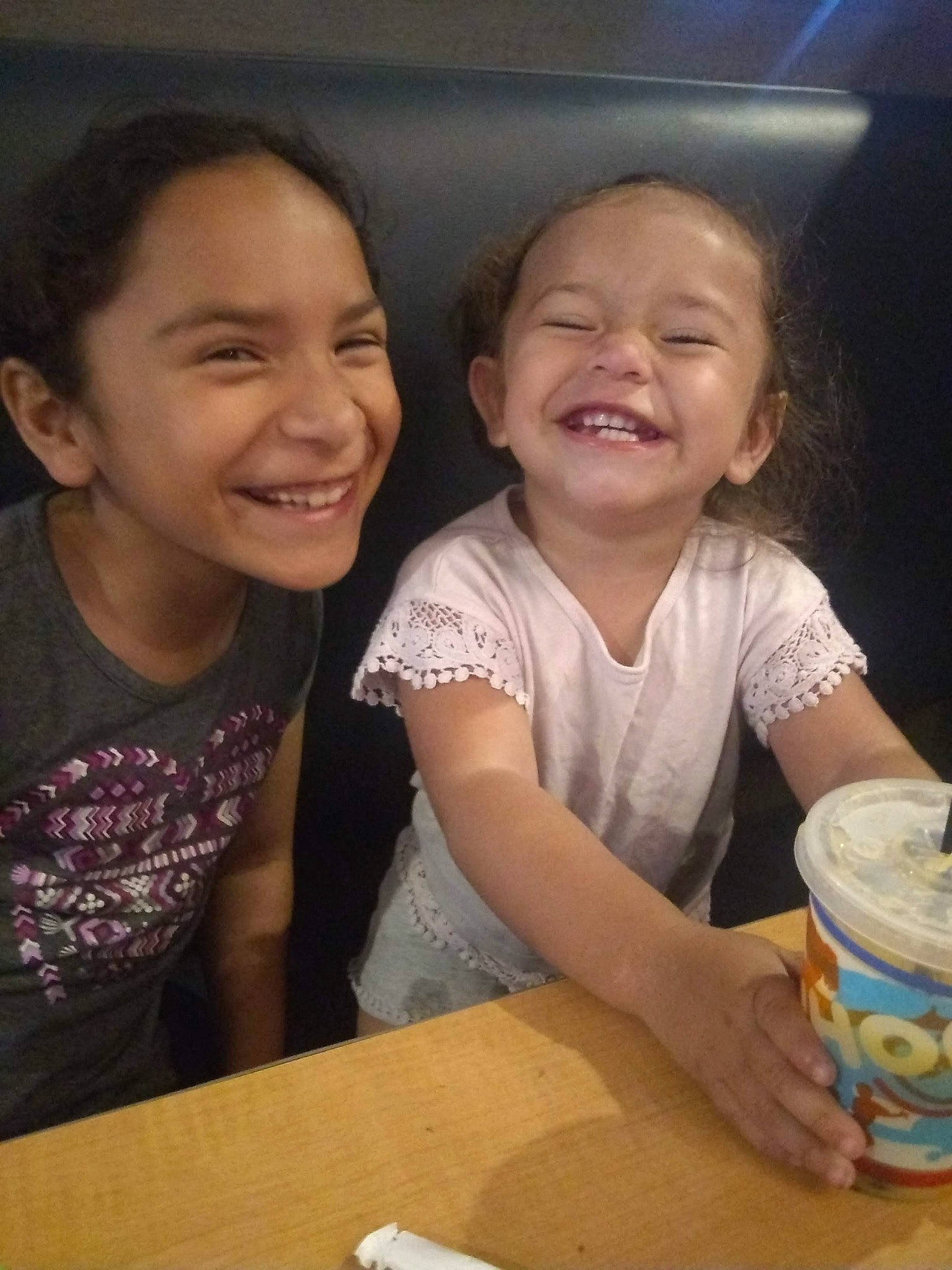 Angela joined the competition — help win amazing prizes! child, dairy, daughter, face, facial_expression, food, fun, happy, joy, laugh, mother, person, smile, toddler