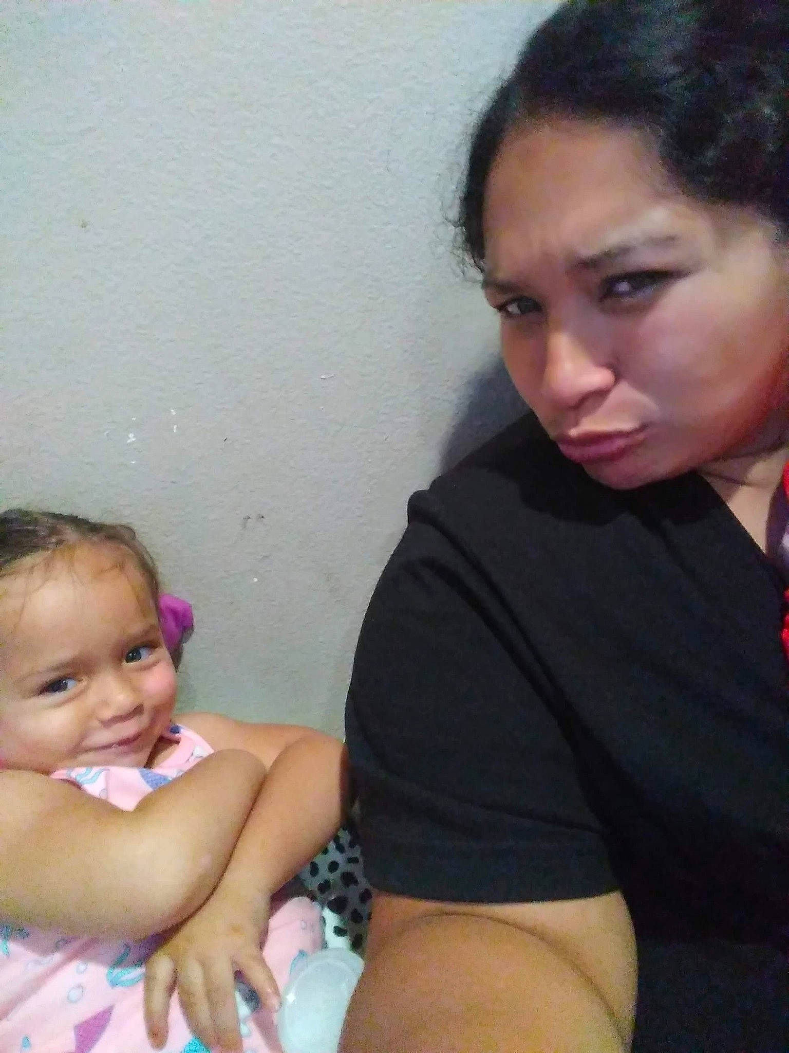 Leah Faith Ramirez is registered to the contest to win money with this photo: baby, black_hair, cheek, child, daughter, mother, mouth, neck, nose, person, skin, toddler