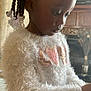 Aniylah is registered to the contest to win money with this photo: afro, black_hair, child, dress, ear, fashion_design, fur, hair, hairstyle, lace, lip, long_hair, neck, skin, textile, toddler, white