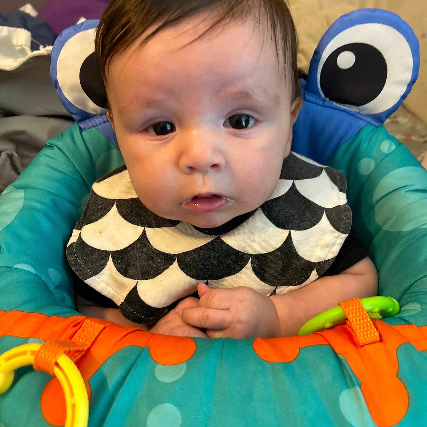 Daniel joined the competition — help win amazing prizes! baby, bed, blanket, bodypart, clothing, couch, cup, cushion, face, finger, furniture, hand, hat, head, homedecor, person, photography, portrait, quilt, toy