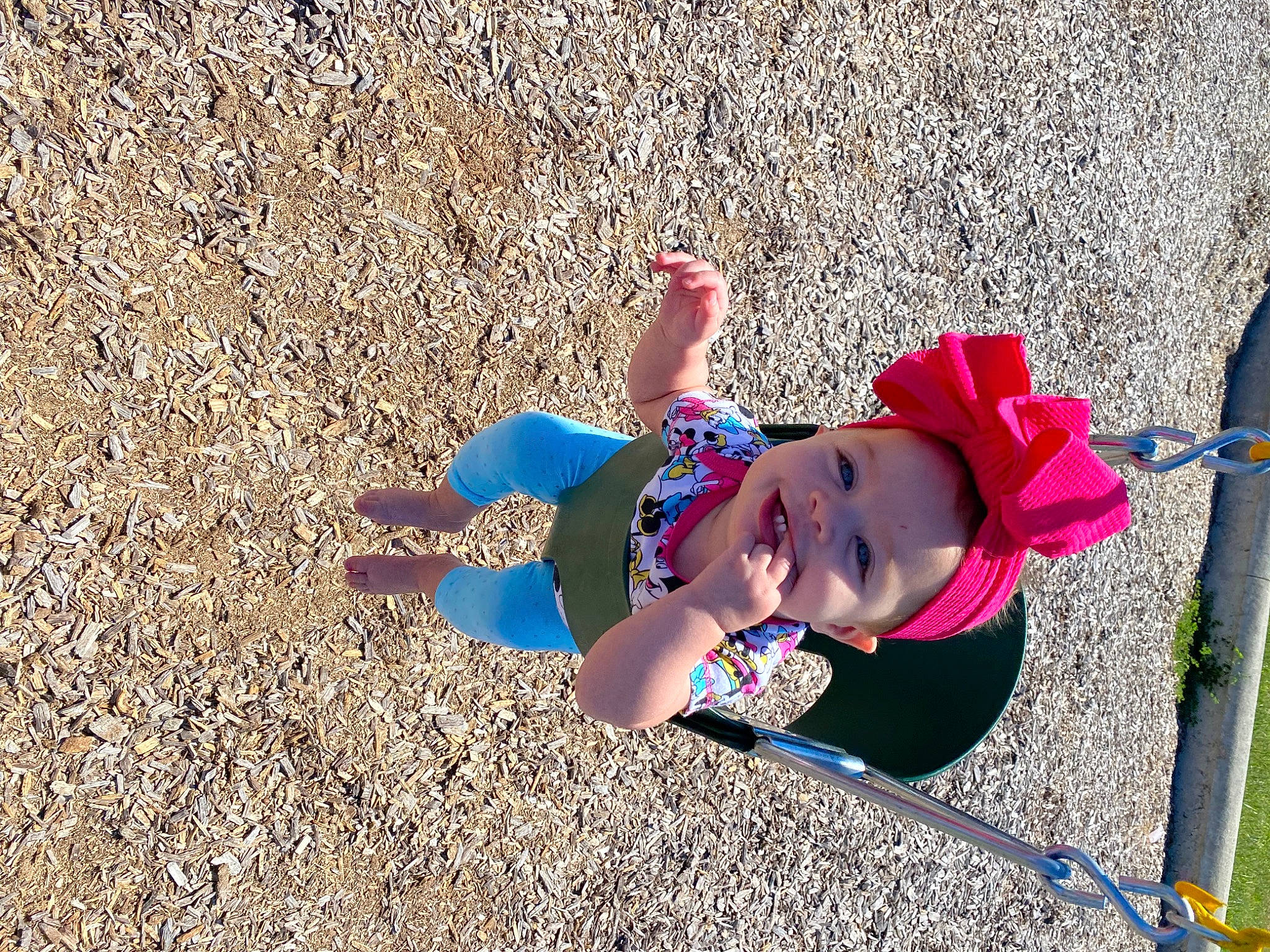 Novaleigh joined the competition — help win amazing prizes! baby_toddler_clothing, child, electric_blue, fun, grass, happy, hat, headwear, landscape, leisure, magenta, people_in_nature, person, play, recreation, sand, shadow, soil, thigh, toddler