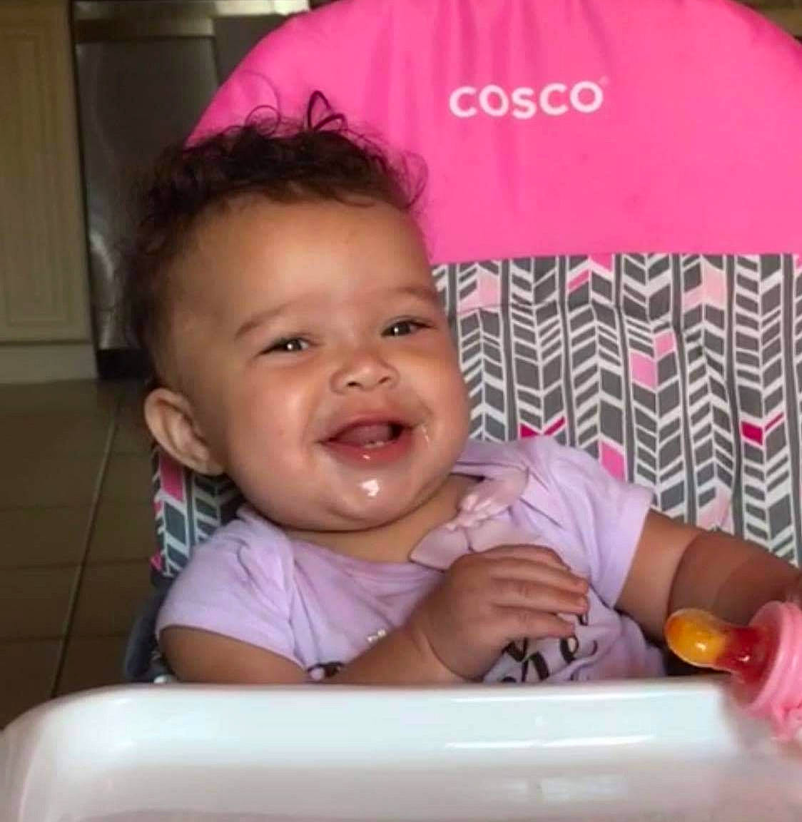 Amoura is registered to the contest to win money with this photo: baby, baby_laughing, cheek, child, face, facial_expression, forehead, fun, happy, head, laugh, lip, mouth, nose, person, pink, play, product, skin, smile