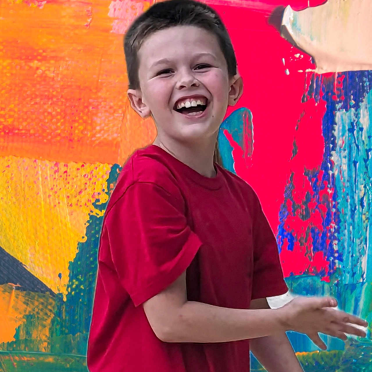 Christopher Jr. joined the competition — help win amazing prizes! bodypart, boy, child, clothing, face, finger, hand, happy, head, laughing, male, mouth, person, photography, portrait, purple, sleeve, smile, t_shirt, teeth