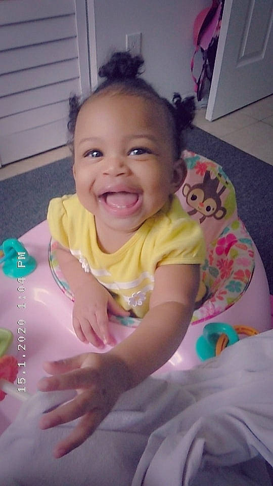 Alayah is registered to the contest to win money with this photo: baby, cheek, child, eye, face, facial_expression, fun, happy, head, lip, mouth, person, pink, play, sitting, skin, smile, toddler