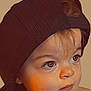 Aiden joined the competition — help win amazing prizes! toddler, child, face, portrait, hat, cap, mesh, young_child, curious, eyes, expression, skin, headwear, closeup, indoors, warm_lighting, baby, person, cute, fashion