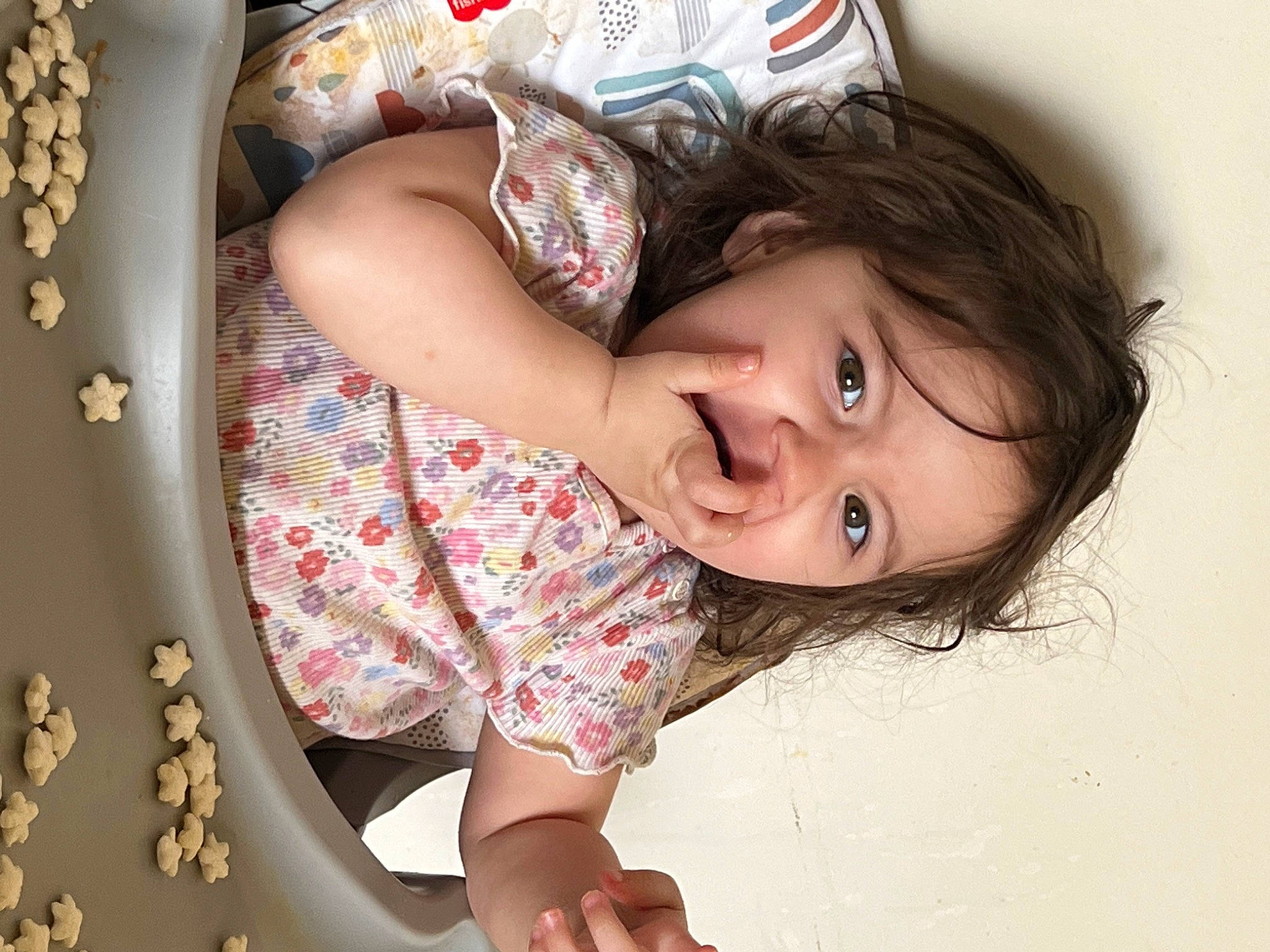 Kamryn joined the competition — help win amazing prizes! arm, baby, baby_toddler_clothing, cheek, child, dress, elbow, eyelash, happy, human_body, human_leg, lip, neck, pattern, person, room, skin, sleeve, smile, toddler