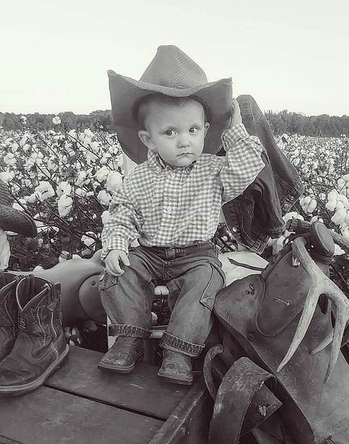 Hayden joined the competition — help win amazing prizes! black_and_white, child, cowboy, cowboy_hat, fashion_accessory, hat, headgear, monochrome, monochrome_photography, person, photograph, photography, sitting, smile, snapshot, stock_photography, style, toddler