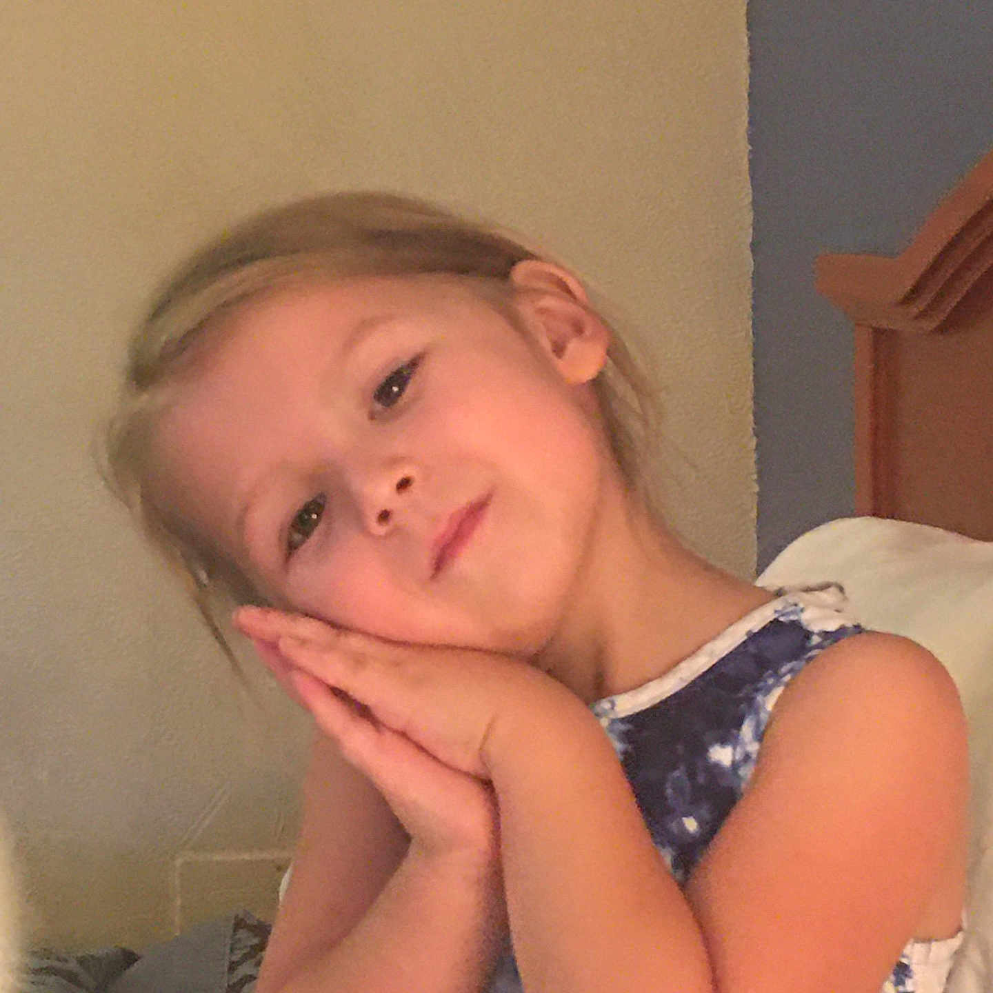 Isabella joined the competition — help win amazing prizes! bed, bedroom, bodypart, child, clothing, dress, face, female, finger, furniture, girl, hand, happy, head, indoors, person, photography, portrait, room, smile