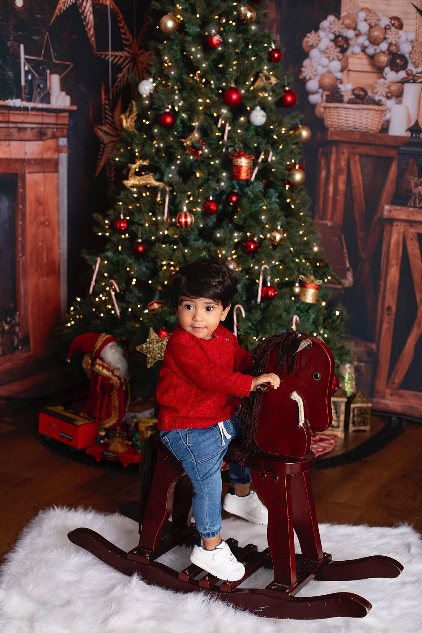 Bryan joined the competition — help win amazing prizes! christmas, christmas_decoration, christmas_eve, christmas_ornament, christmas_tree, event, evergreen, fun, holiday, holiday_ornament, lighting, ornament, person, photograph, red, snapshot, snow, standing, tree, white