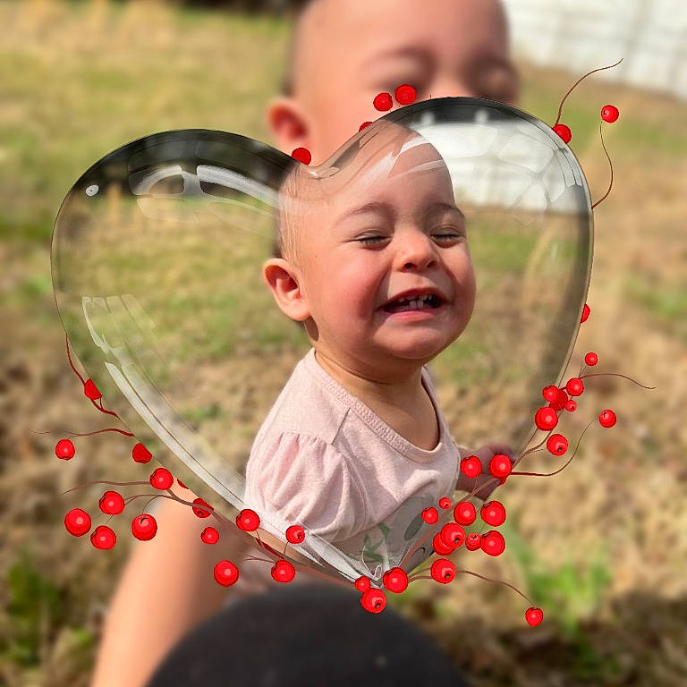 Cecilia joined the competition — help win amazing prizes! baby, baby_toddler_clothing, cheek, chin, eye, facial_expression, gesture, grass, hairstyle, happy, head, joy, lip, mouth, organ, people_in_nature, person, photograph, plant, red