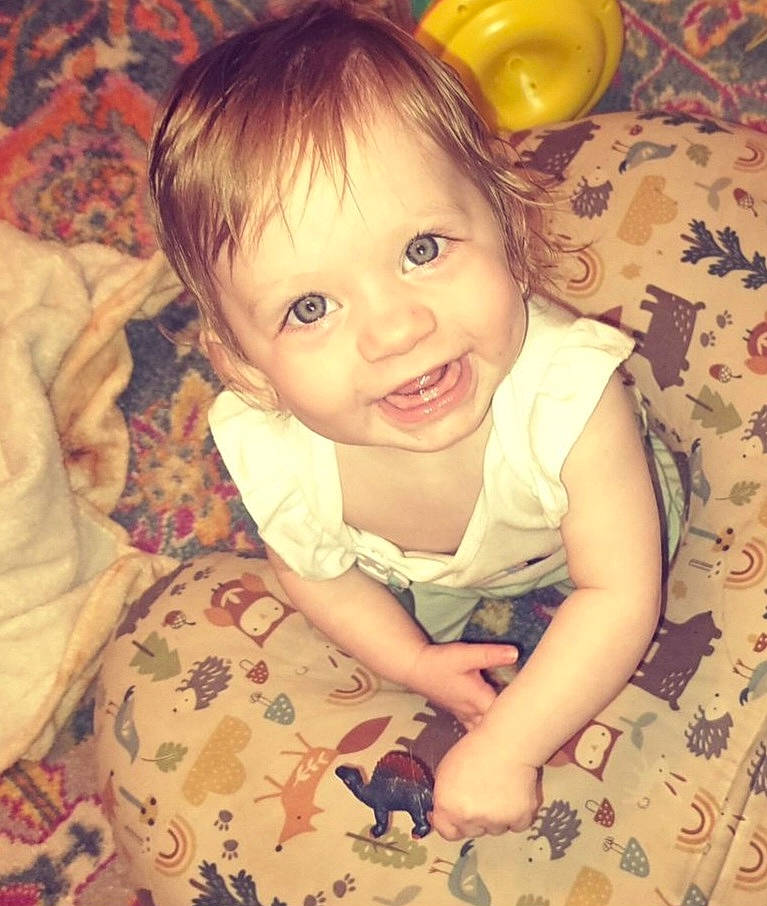 Anya is registered to the contest to win money with this photo: baby, baby_toddler_clothing, beauty, blond, cheek, child, comfort, facial_expression, flooring, fun, hairstyle, happy, iris, joy, mouth, nose, organ, person, skin, sleeve