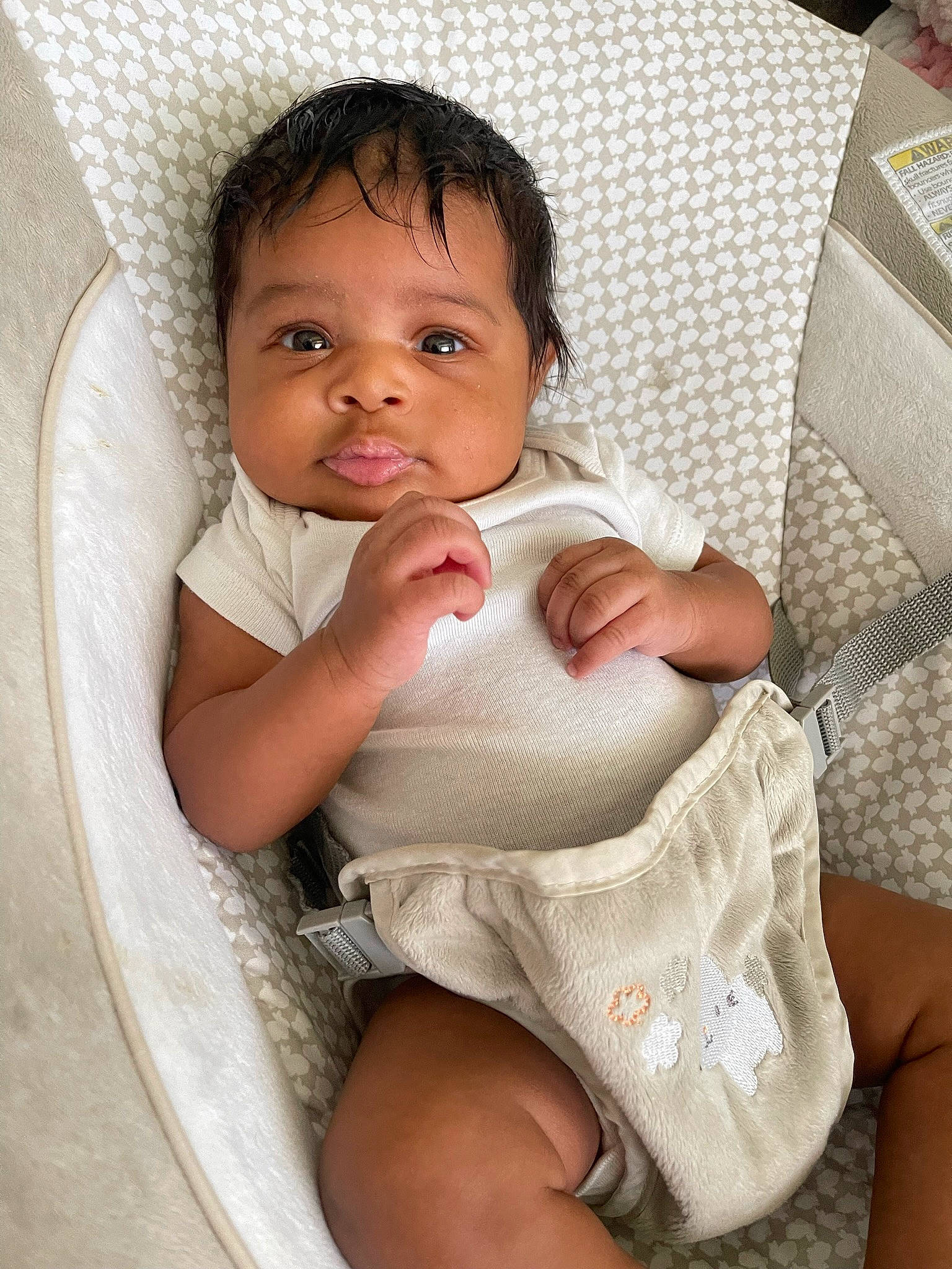 Joelle joined the competition — help win amazing prizes! baby, baby_toddler_clothing, cheek, comfort, elbow, eye, eyelash, finger, gesture, iris, lip, mouth, neck, nose, person, product, shoulder, skin, sleeve, stomach