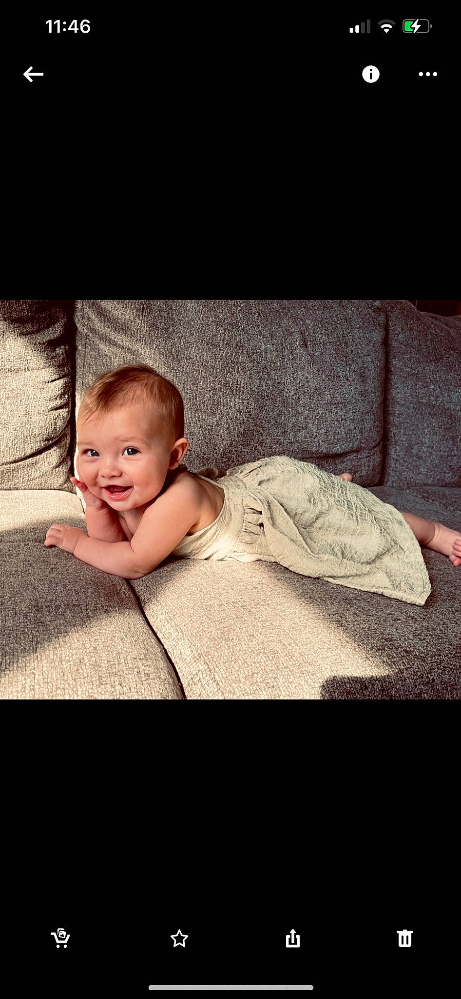 Marian is registered to the contest to win money with this photo: art, baby, baby_sleeping, baby_toddler_clothing, child, cloud, comfort, flash_photography, flooring, happy, human, linens, person, sitting, sky, sleeve, smile, square, t_shirt, toddler