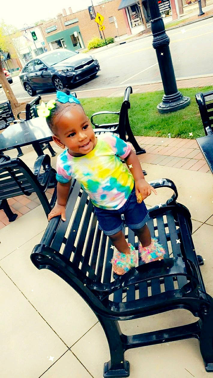 Ava joined the competition — help win amazing prizes! baby, chair, child, joy, leisure, person, toddler, vacation