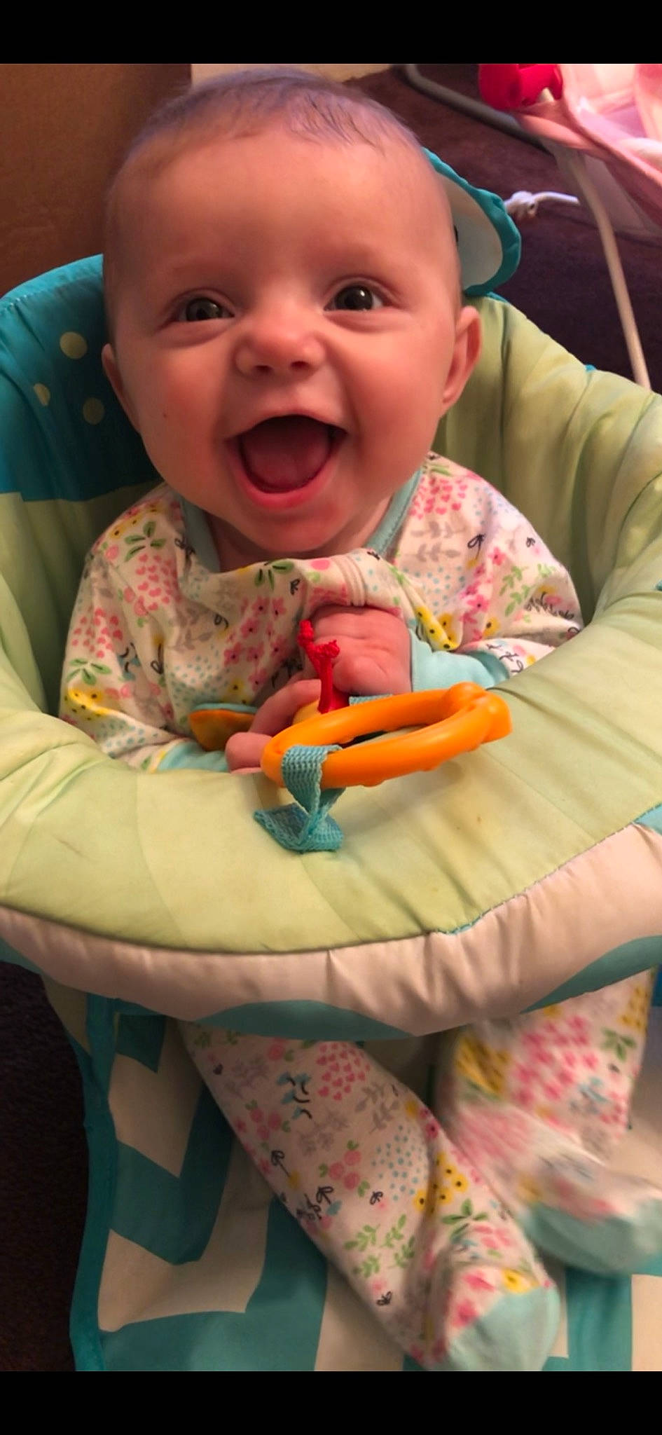 Azlynn joined the competition — help win amazing prizes! baby, cheek, child, eating, face, facial_expression, finger, food, fun, head, lip, mouth, nose, person, play, sitting, skin, smile, textile, toddler