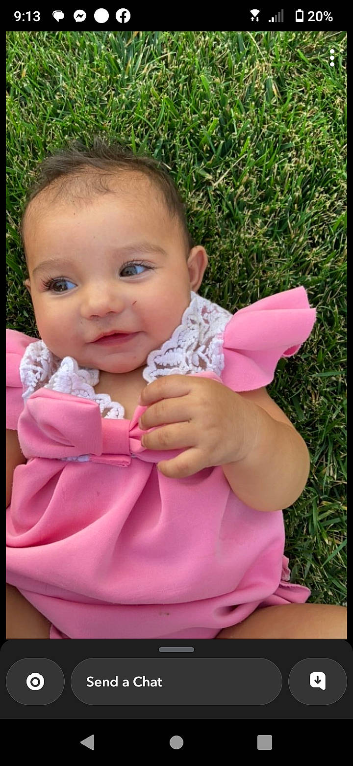 Elda joined the competition — help win amazing prizes! arm, baby, baby_toddler_clothing, beauty, cheek, dress, finger, gesture, grass, hand, happy, joy, leisure, lip, nose, people_in_nature, person, pink, skin, smile