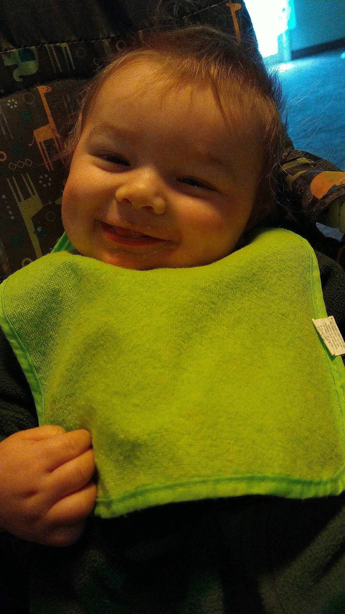 Noah is registered to the contest to win money with this photo: baby, baby_laughing, baby_toddler_clothing, cheek, child, comfort, eyelash, facial_expression, finger, fun, gesture, grass, happy, joy, nose, person, product, skin, sleeve, smile