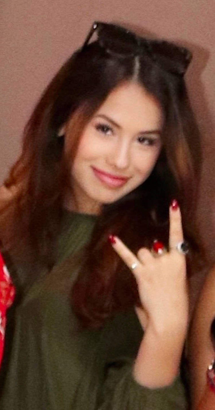 Sarah is registered to the contest to win money with this photo: black_hair, cheek, chin, cosmetics, eye, eyebrow, eyelash, face, finger, flash_photography, gesture, hair, head, jaw, joy, lip, lipstick, mouth, nose, person